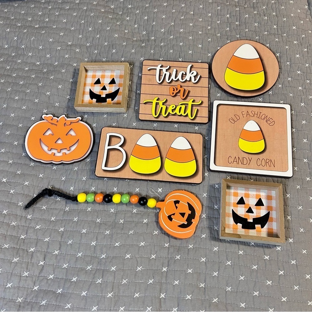 Halloween Wooden Decor Set of 8